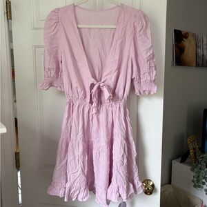 Cupshe Soft Pink Ruffle Dress